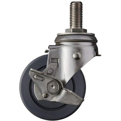 ハンマーキャスター　ＳＵＳ　サイドＳＰ付　ねじ込み　ＭＣナイロンＢ車１００ｍｍ　【品番：313SA-MCB100】
