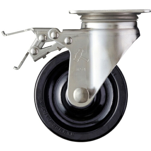 ハンマーキャスター トータルロック SUS 自在 SP付 フェノール車 125mm 【品番:315S-PH125 TL】|住設プロ 店
