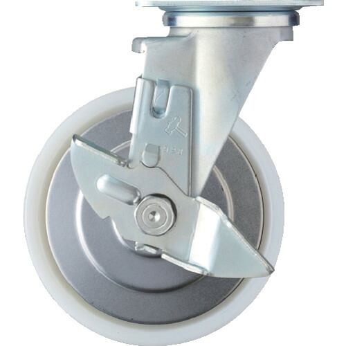ハンマーキャスター　特殊鋼板製　自在　ＳＰ付　ナイロンＢ車１５０ｍｍ　【品番：413YS-NRB150】