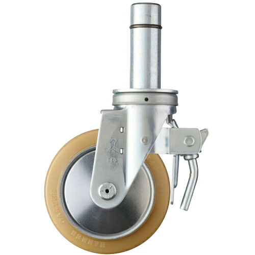 ハンマーキャスター　足場用旋回式ウレタン車輪（スチールホイール・ローラーベアリング）１５０ｍｍ　トータルロック　【品番：505SK-URB150】｜住設プロ　店