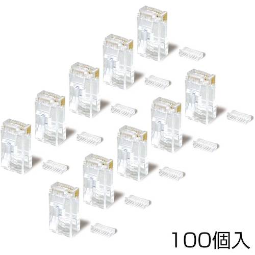 【別途送料あり】協和ハーモネット（KYOWA）　Ｈａｒｍｏｎｅｔ　ｅプラグ　／　ＣＡＴ５Ｅ対応モジュラープラグ　単線導体用　　ＲＪ－４５　１００個入　【品番：HLA-T-EP-T100】