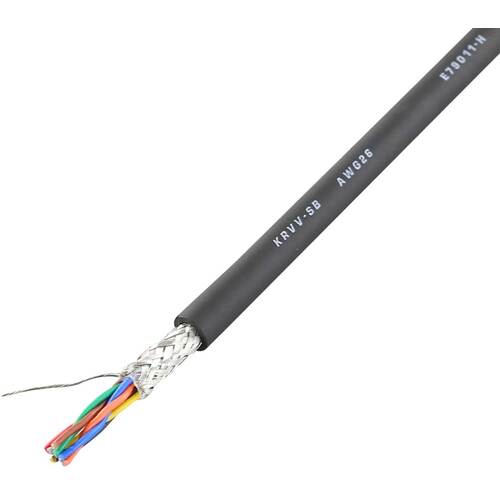 【別途送料あり】協和ハーモネット（KYOWA）　ＵＬ２４６４高屈曲シールドロボットケーブル　ＡＷＧ２６　芯数８　１０ｍ　ブラック　【品番：KRVV-SB AWG26X4P 10M】