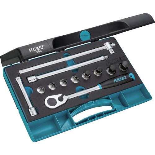 HAZET ヘキサゴンソケットレンチセット（差込角１２．７粍） 【品番：985】