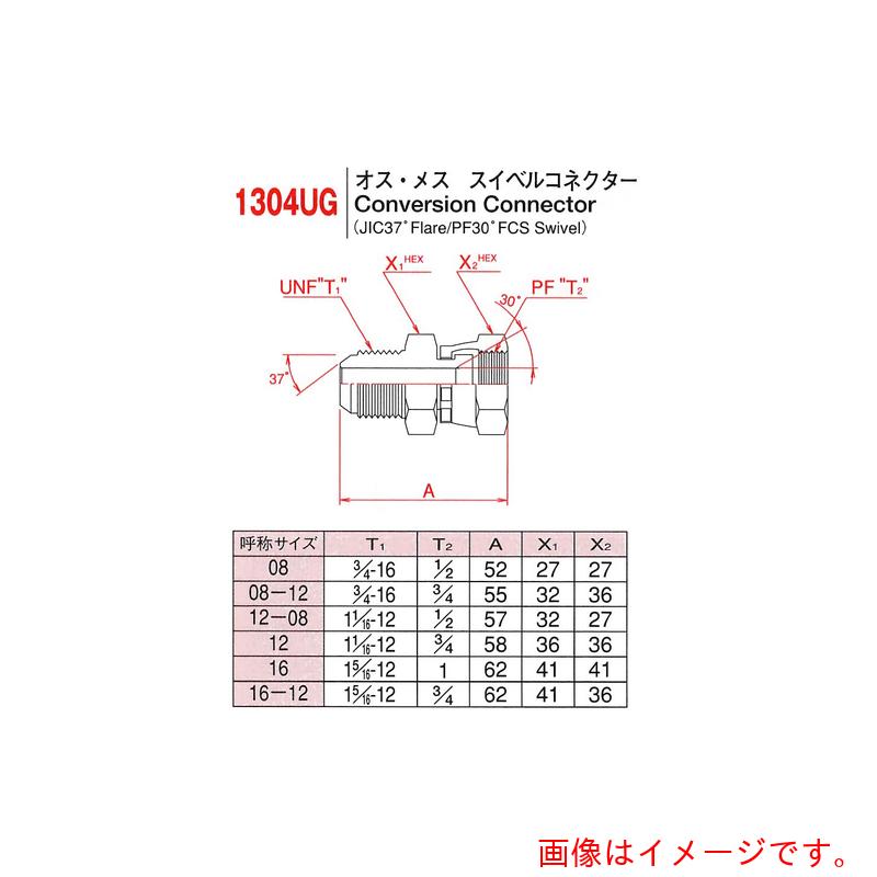 ★中部高圧ホース　アダプター　１３０４ＵＧ－１６　【品番：1304UG-16】 4,364円
