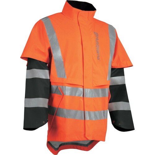 【別途貨物輸送あり】ハスクバーナ・ゼノア（Husqvarna） レインジャケットハイビズ Ｆ ＸＬ ５８ 【品番：597662858】