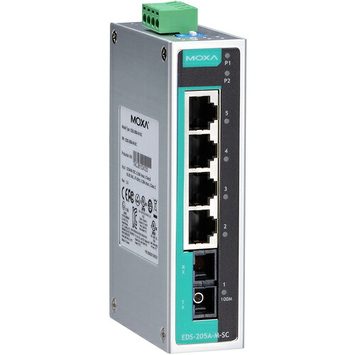 アイ・ビー・エス・ジャパン　ＭＯＸＡ　５ポート（ＲＪ４５×４、シングルモードＳＣコネクタ×１）　アンマネージド　イーサネットスイッチ　ワイド温度モデル　【品番：EDS-205A-S-SC-T】