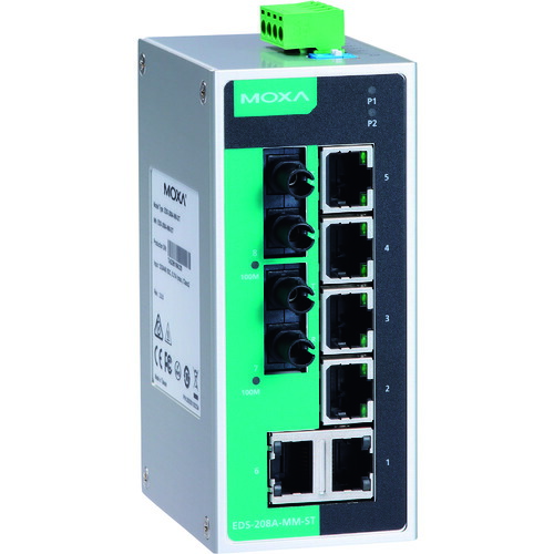 アイ・ビー・エス・ジャパン ＭＯＸＡ ８界面（ＲＪ４５×６、マルチ流行り物ＳＴ繋ぎ×２） アンマネージド イーサネットスイッチ 広々とした熱度模範例 【品番：EDS-208A-MM-ST-T】