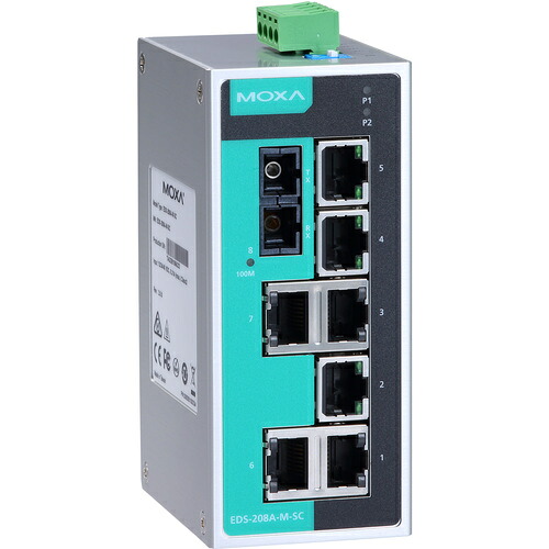 アイ・ビー・エス・ジャパン ＭＯＸＡ ８界面（ＲＪ４５×７、シングル流行り物ＳＣ繋ぎ×１） アンマネージド イーサネットスイッチ 【品番：EDS-208A-S-SC】