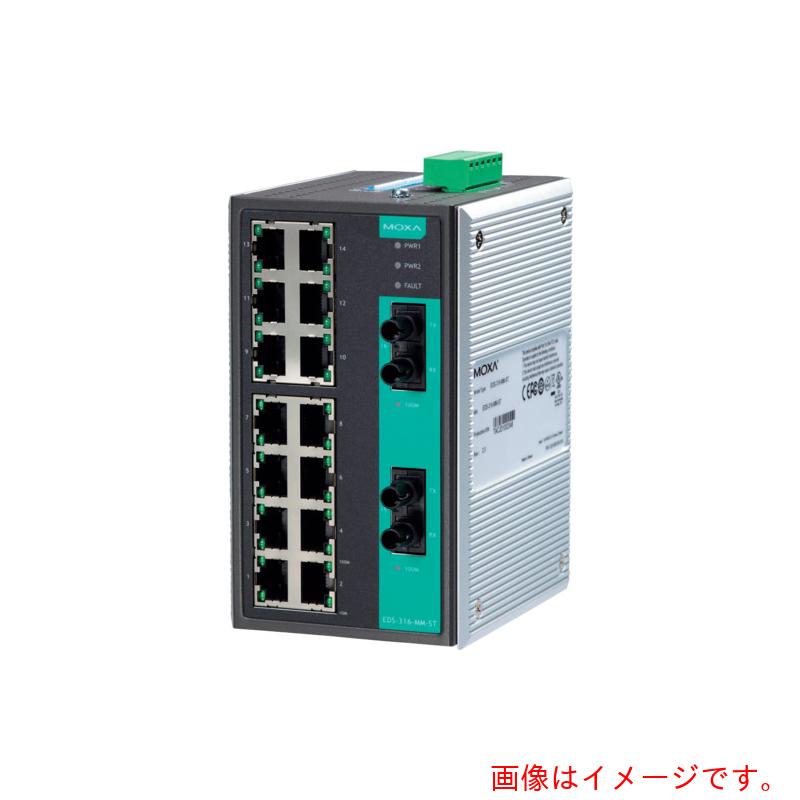 アイ・ビー・エス・ジャパン　ＭＯＸＡ　１６ポート（ＲＪ４５×１５、シングルモードＳＣコネクタ×１）　アンマネージド　イーサネットスイッチ　ワイド温度モデル　【品番：EDS-316-S-SC-T】