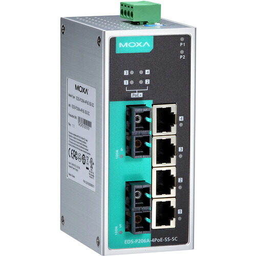 アイ・ビー・エス・ジャパン　ＭＯＸＡ　ＥＤＳ－Ｐ２０６Ａ－４ＰＯＥ－ＭＭ－ＳＣ－Ｔ　【品番：EDS-P206A-4POE-MM-SC-T】