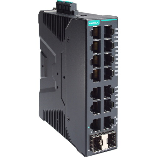 アイ・ビー・エス・ジャパン　ＭＯＸＡ　産業用ギガビットスマートイーサネットスイッチ１６ポート（ＲＪ－４５×１４、光ファイバ×２）、ワイド温度モデル　【品番：SDS-3016-2GSFP-T】