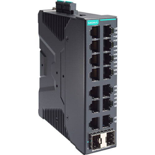 アイ・ビー・エス・ジャパン　ＭＯＸＡ　産業用フルギガビットスマートイーサネットスイッチ１６ポート（ＲＪ－４５×１４、ＳＦＰ光×２）、ワイド温度モデル　【品番：SDS-G3016-2GSFP-T】