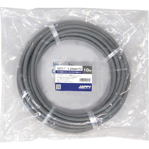 因幡電機産業（因幡電工）　JAPPY　キャブタイヤ丸形コード　【品番：VCT-F 1.25SQX 7C 10M JP】 4,815円