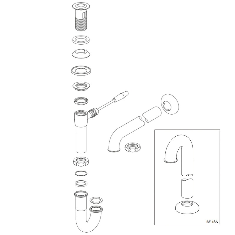 LIXIL（INAX） ポップアップ式水抜きS落とし穴 【品番：BF-1SA】【14】