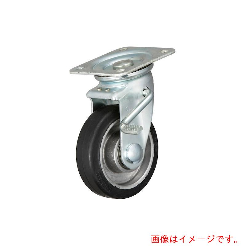 イノアック車輪(INOAC) 牽引台車用キャスターアルミ芯金タイプ 200径 旋回金具付ダブルストッパー付ゴム 【品番:TR200AWJS】|住設プロ 店