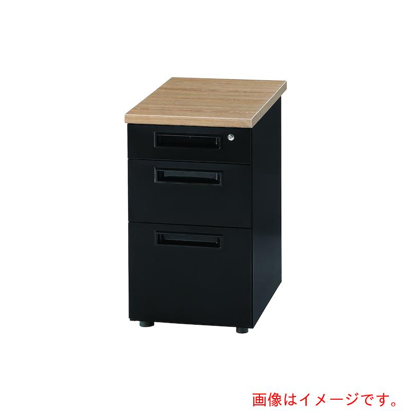 【別途送料あり】井上金庫販売（イノウエ）　脇机　Ｗ４００Ｄ７００Ｈ７００　本体ブラック／天板ホワイト　【品番：GSD-B047-2 WH】