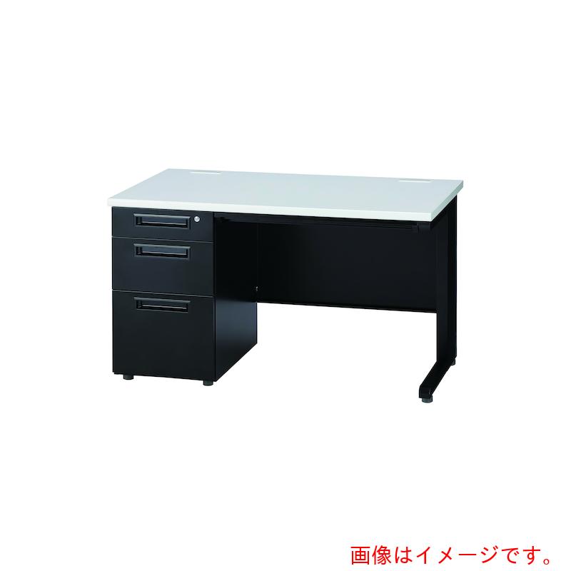 【別途送料あり】井上金庫販売（イノウエ）　片袖机　Ｗ１２００Ｄ７００Ｈ７００　本体ブラック／天板フォレスト　【品番：GSD-B127-3L NFO】