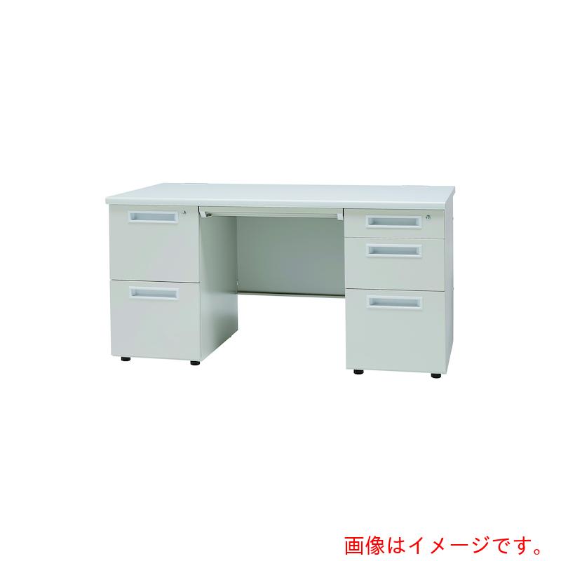 【別途貨物輸送あり】井上御金蔵売りわたす（イノウエ） 両袖机 Ｗ１４００Ｄ７００Ｈ７００ 本体ニュー薄墨色／天板ニュー薄墨色 【品番：GSD-N147-3L3R NG】
