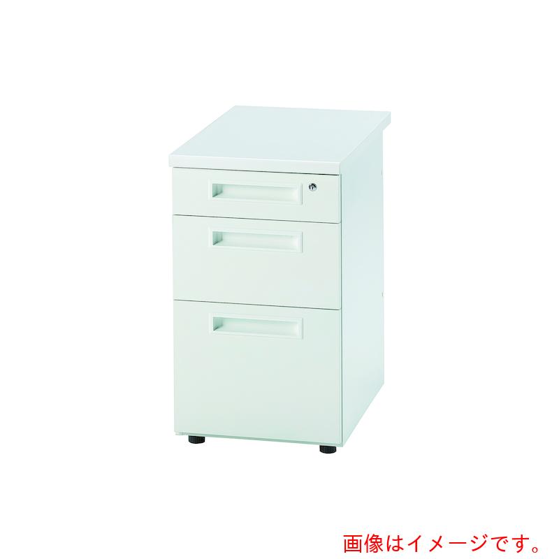 【別途送料あり】井上金庫販売（イノウエ）　脇机　Ｗ４００Ｄ７００Ｈ７００　本体ホワイト／天板フォレスト　【品番：GSD-W047-3 NFO】