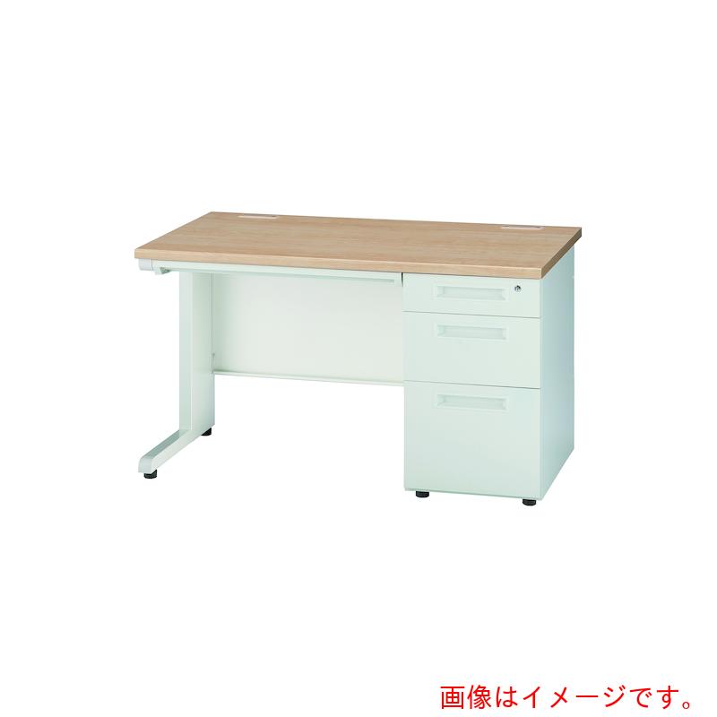 【別途送料あり】井上金庫販売（イノウエ）　片袖机　Ｗ１２００Ｄ７００Ｈ７００　本体ホワイト／天板ナチュラル　【品番：GSD-W127-2R NA】 40,869円