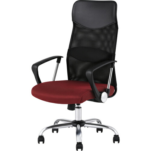 アイリスオーヤマ ＩＲＩＳ １０８５０４ メッシュバックチェア ハイバック ボルドー 【品番：OFC-MBHR-R】