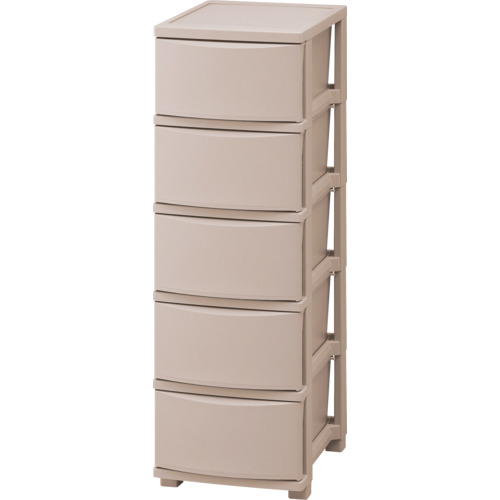 アイリスオーヤマ　ＩＲＩＳ　２０６６６７　スリムチェスト　５段　ピンクベージュ　【品番：CLN-325-PBE】｜住設プロ　店