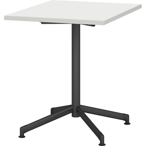【別途送料あり】アイリスチトセ（IRIS）　カフェテーブル　ブラック十字脚　スクエア天板　Ｗ７００ＸＤ８００ＸＨ７２０　ホワイト　【品番：CAFT-X-K7080-MB-W】