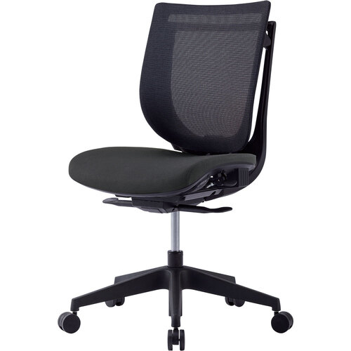 アイリスチトセ（IRIS）　オフィスチェア　ＶＩＧＯＲ－ＬＢ　肘なし　メッシュ　ブラック　【品番：VIG-P50L0-MF-B-B】