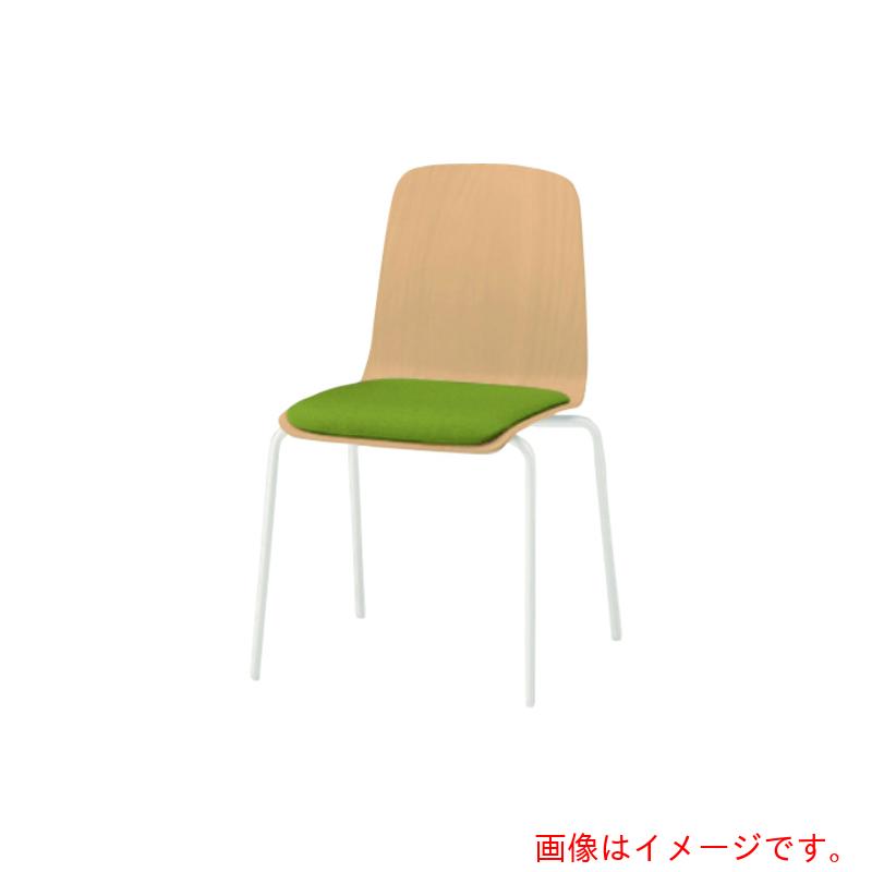イトーキ（ITOKI）　ノットワーク背座一体チェア座パッド付　背座ラスティックビーチＬ・脚ホワイト・ウレタンレザーパンプキンイエロー　【品番：KLL-120DK-GHY8】