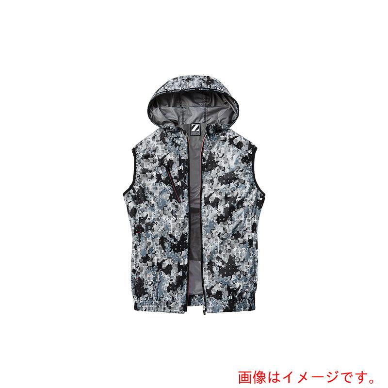 自重堂　空調服ベスト　ブラツクカモフラ　Ｌ　【品番：74220-142-L】