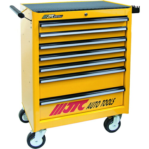 【別途貨物輸送あり】JTC Auto Tools ７段物の具箱（黄味がかった） 【品番：JTC3931YL】