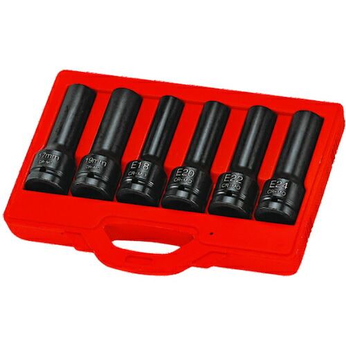 JTC Auto Tools　１９ｍｍインパクト用スターＥ＆１２Ｐソケットセット　【品番：JTCJ606E】
