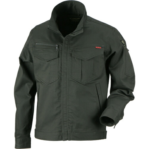 カジメイク　Ｔ／Ｃストレッチブルゾン　Ｄオリーブ　３Ｌ　【品番：6770-58-3L】