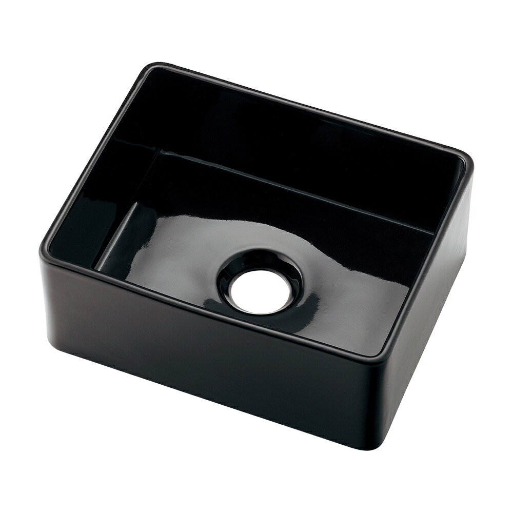 カクダイ　角型手洗器　ブラック　MINO　【品番：493-272-D】｜住設プロ　店 22,548円