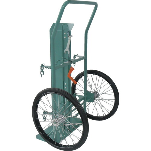 【別途貨物輸送あり】カミマル（KS） ボンベ持ちはこび車（大車輪型、間仕切り板付）O７０００Ｌ、アセチレン７．０ｋｇ用 【品番：KU-O-P】