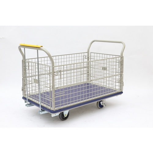 【別途送料あり】金沢車輛(KANAZAWA) 低床型ハンドブレーキ付特大スチール網台車 【品番:SHB-507E】|住設プロ 店