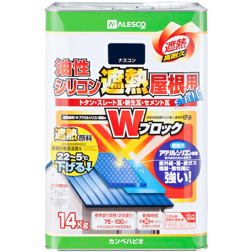カンペハピオ(Kanpe Hapio) 油性シリコン遮熱屋根用 ナスコン 14K 【品番:00177645103140】