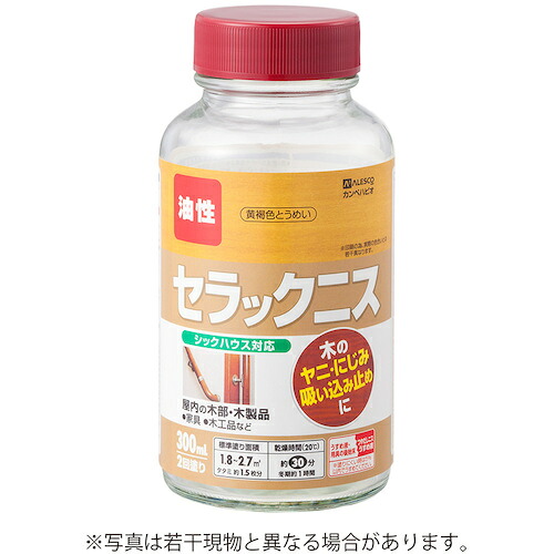 カンペハピオ（Kanpe Hapio）　セラックニスＡ　黄褐色とうめい　３００ＭＬ　【12個】　【品番：00327643762300】