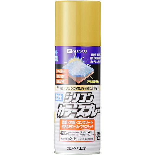 カンペハピオ（Kanpe Hapio） 水溶性ケイ素樹脂色つや吹きつける ニューゴールド ４２０ＭＬ 【24個】 【品番：00507654172420】