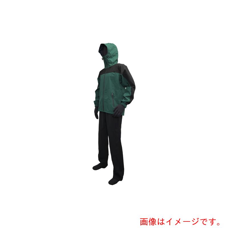 川西工業 ストレッチレインスーツ グリーン Lサイズ 【品番:3527GR-L】