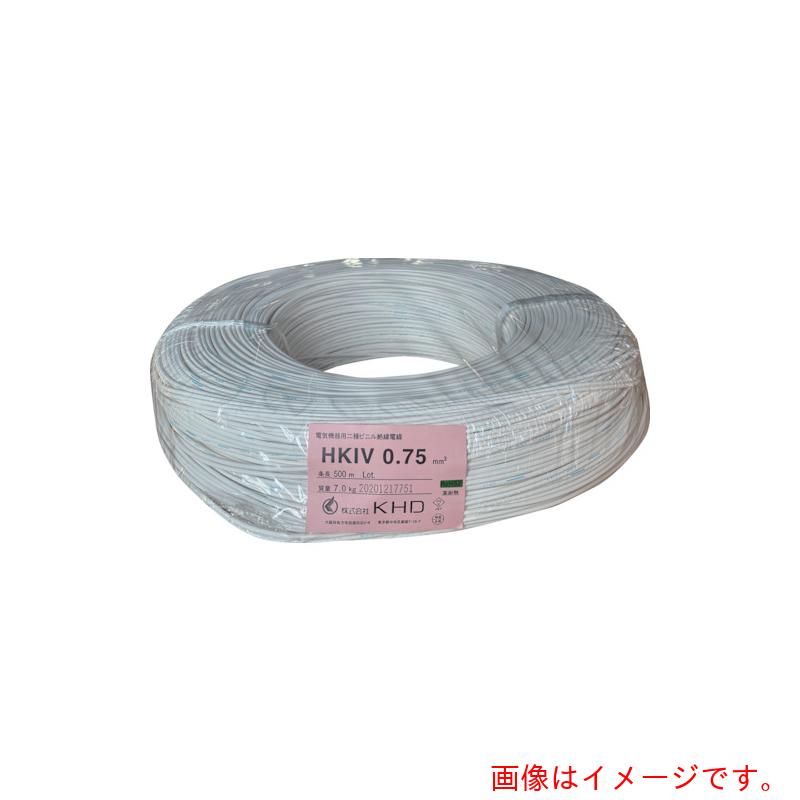 KHD　ＨＫＩＶ５．５　白　１００ｍ　【品番：HKIV5.5SQ-04-100M】