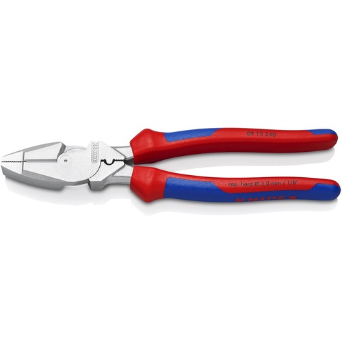 KNIPEX 架線工事用強力ペンチ 圧着付き クロムメッキ コンフォートハンドル 【品番:0915-240】|住設プロ 店
