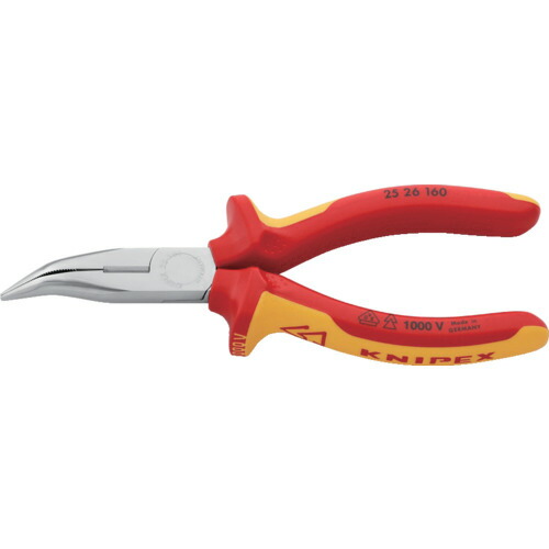 KNIPEX 絶縁1000V先曲ラジオペンチ 160mm 【品番:2526-160】