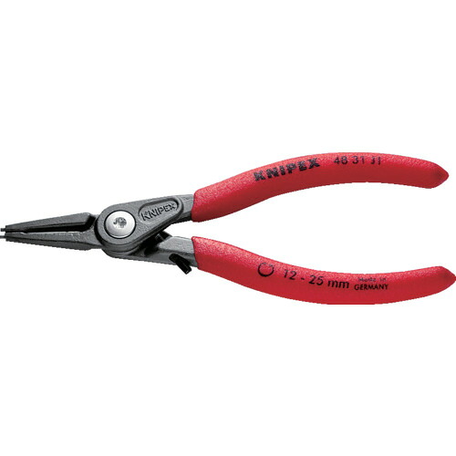 KNIPEX 穴用精密スナップリングプライヤー オープンリミッター付き 12-25mm 【品番:4831-J1】