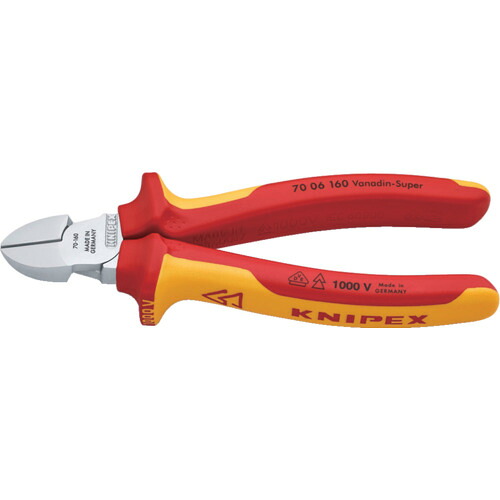 KNIPEX　絶縁１０００Ｖ電工ニッパー　１６０ｍｍ　【品番：7006-160】