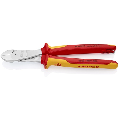 KNIPEX 縁切り１０００Ｖ豪然たる型ニッパー 落っこちる押しとどめる ２５０粍 【品番：7406-250TBK】