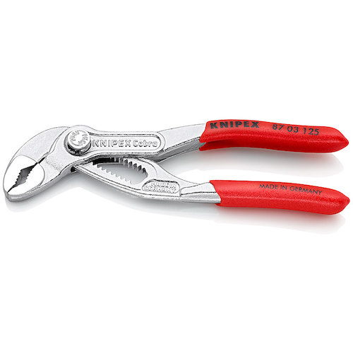 KNIPEX　ウォーターポンププライヤー　コブラ　ソフトプラスチックハンドル　１２５ｍｍ　【品番：8703-125】 6,658円