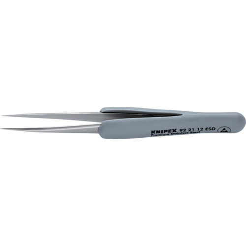 KNIPEX　ラバーハンドル付き精密ピンセット　先細　１１２ММ　【品番：9221-12ESD】