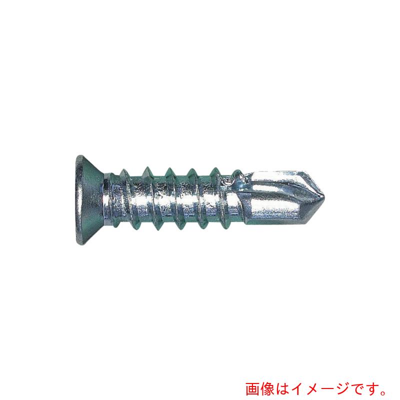 コクブ（Kokubu）　ニューポイントドリルねじ　小皿（Ｄ＝６）　４（４．２）×１０　並目ねじ山　鉄　三価ユニクロ　（１５００本入）　【品番：W-4010T】