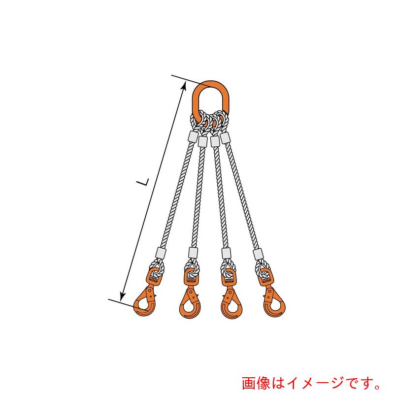 コンドーテック　４点吊ＪＩＳロック止ワイヤ　φ１６×１Ｍ　ＷＬＨＷ・Ｍ８Ｗ　【品番：05224PMPW161】